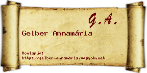 Gelber Annamária névjegykártya
